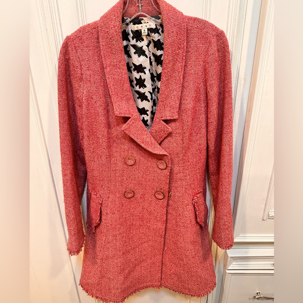 Cabi Women's Soft Pink Double-Breasted Coat